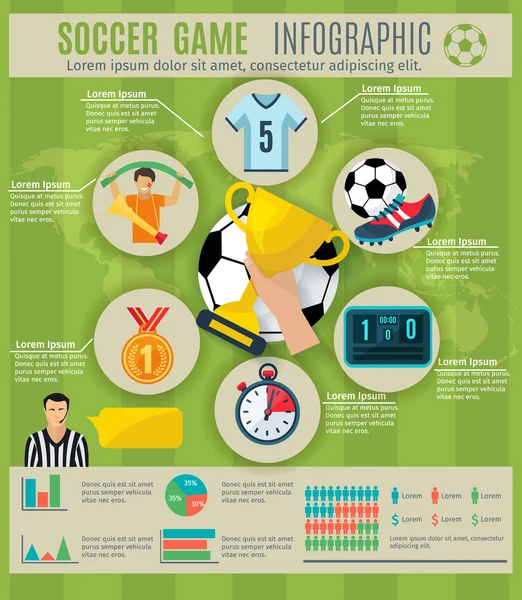 Juego de Infografía de Fútbol — Vector de stock