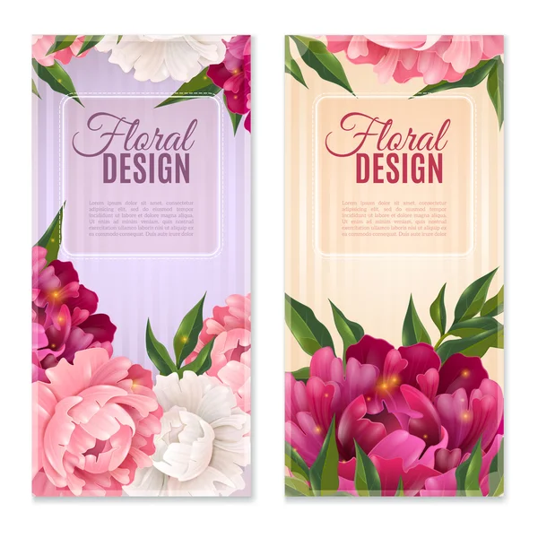 Floral Design Banners Set — Stock Vector