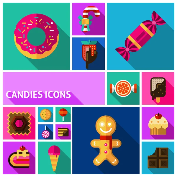 Zestaw ikon Candy — Wektor stockowy