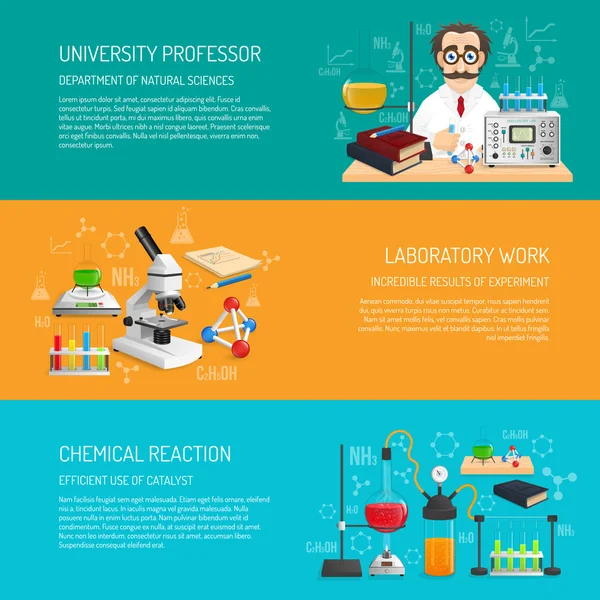 Science Banner Horizontal — Stock Vector