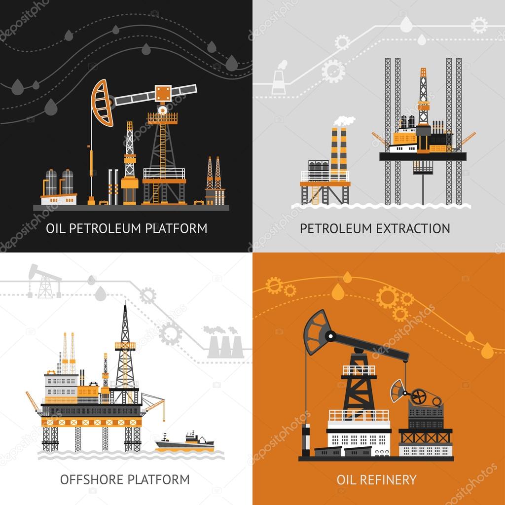 Oil Petroleum Platform Set