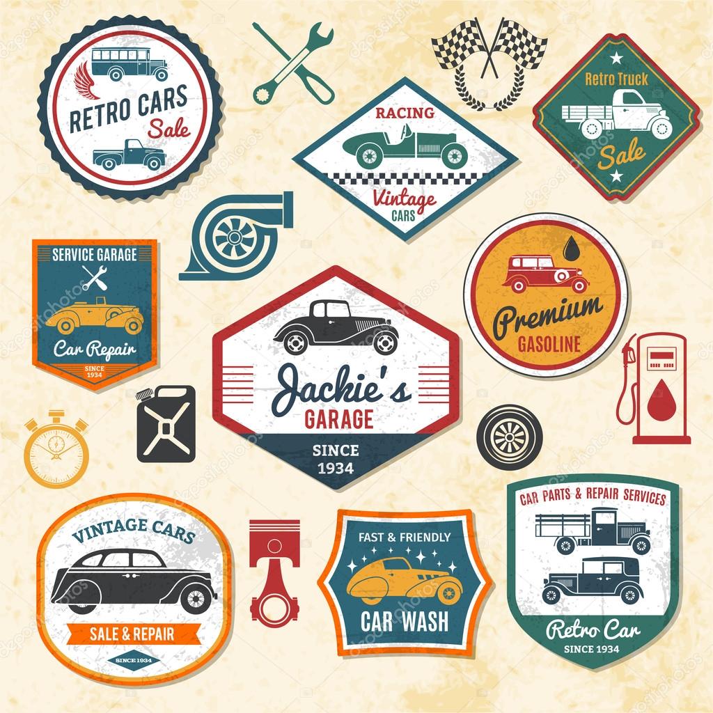 Retro Car Labels