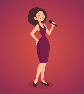 Singer Woman Illustration clipart