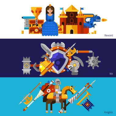 Horizontal Knight Banners Set clipart