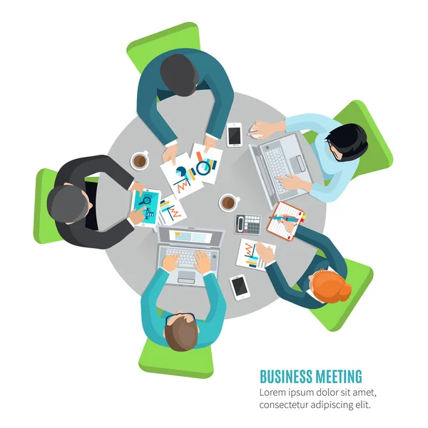 Business Meeting Flat — Stock Vector