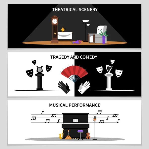 Set de Banners de Teatro — Vector de stock