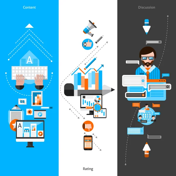 Ensemble de bannière de bloguage — Image vectorielle