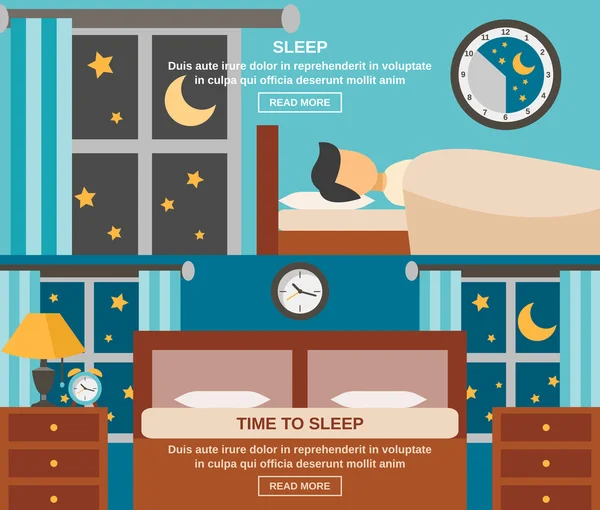 Sleep Time Banner — Stock Vector