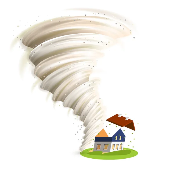 Tornado Damages House — Stock Vector