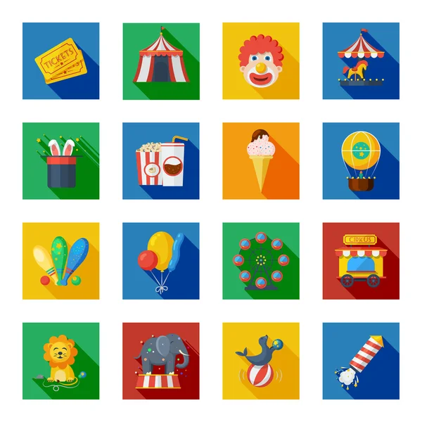 Circus icons flat — Stock Vector