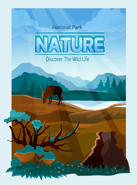 Parco nazionale natura sfondo banner — Vettoriale Stock