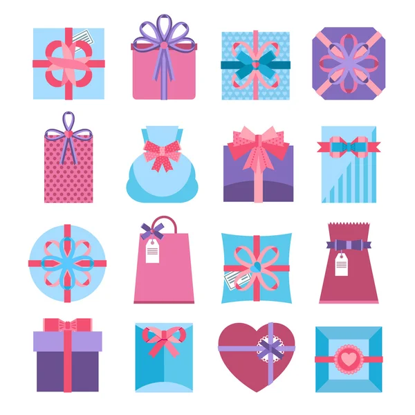 Regalo y regalo caja conjunto — Vector de stock