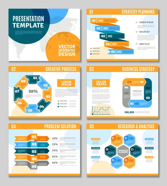 Zestaw prezentacyjny Infographic — Wektor stockowy