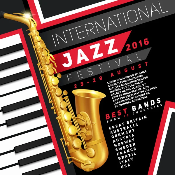 Affiche du festival Jazz — Image vectorielle