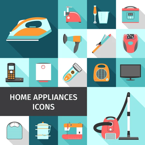 Household Appliances Icons Set — Stock Vector