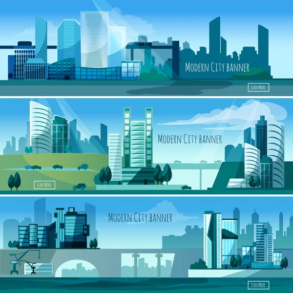 Modern Cityscapes Banners — Stock Vector