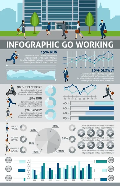 Инфографика Go Working People — стоковый вектор