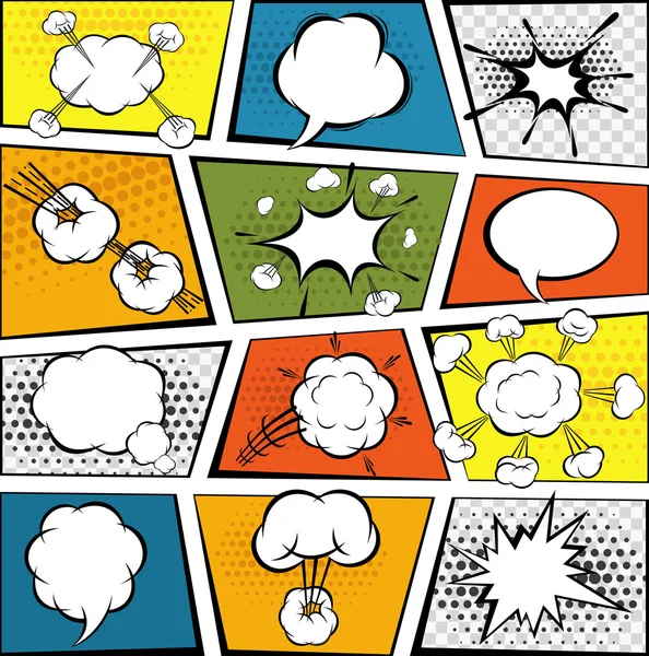 Comic Speech Bubbles Set — Stock Vector