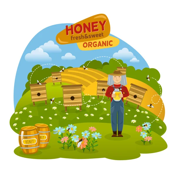 Honey Concept Illustration — Stock Illustration Honey Concept Illustration Stock Vector
