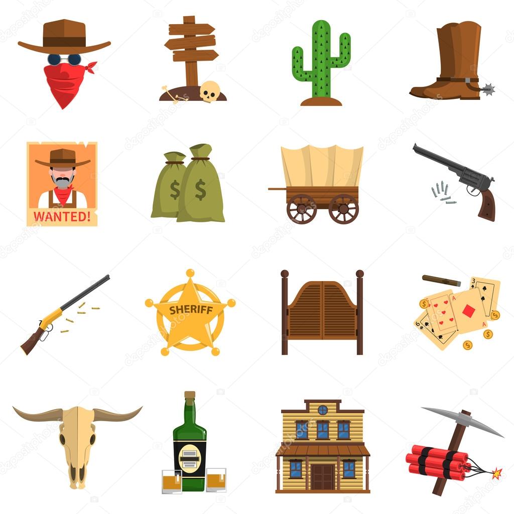 Cowboy Icons Set