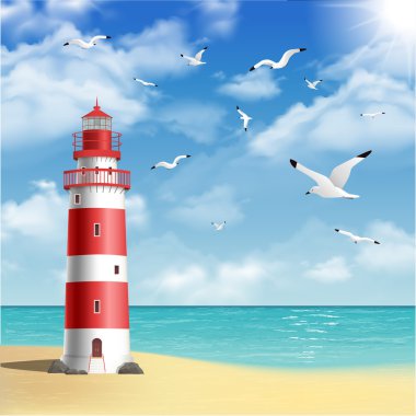 Sahildeki deniz feneri