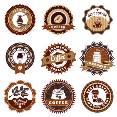Brown kahve Amblemler etiketleri ayarlama