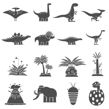 Dinozorlar seti siyah