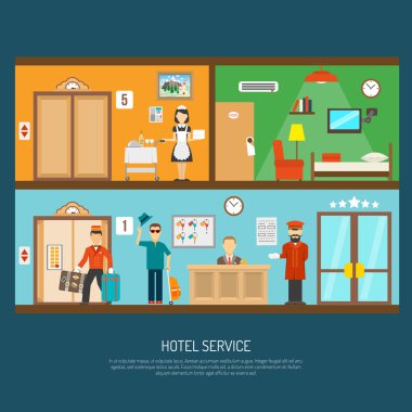 otel hizmeti illüstrasyon