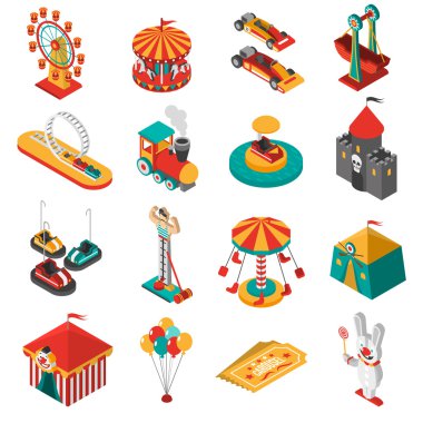 Lunapark Isometric Simgeleri Koleksiyonu