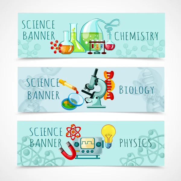 Science Banner Set — Stock Vector