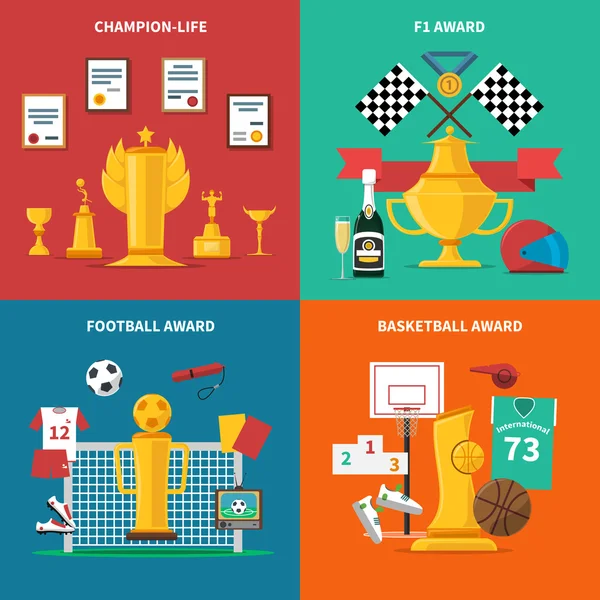 Sport Awards Icons Set — Stockvector