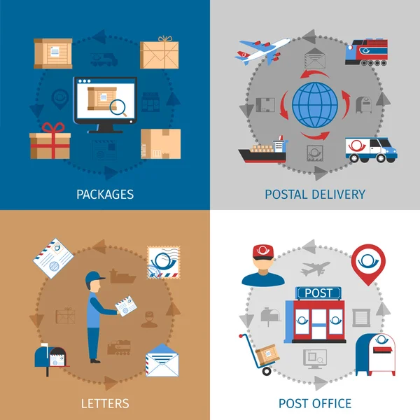 Concept de courrier Icônes Set — Image vectorielle