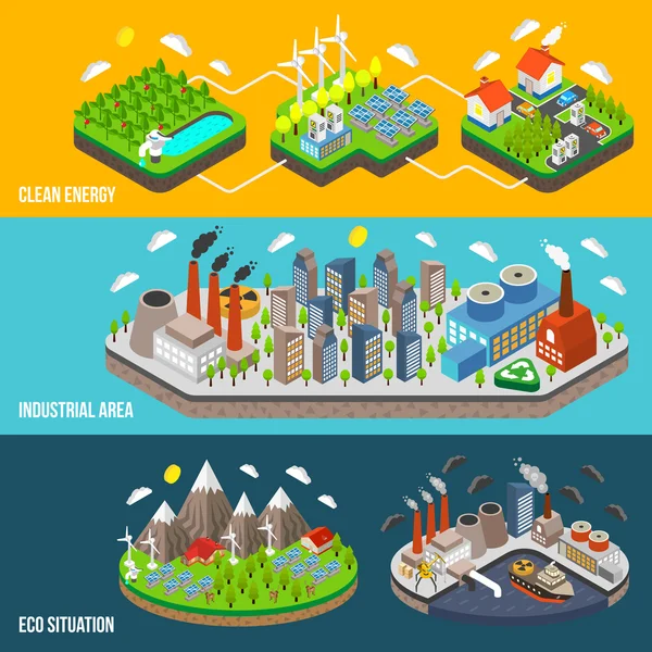 Bannière Eco Horizontale — Image vectorielle