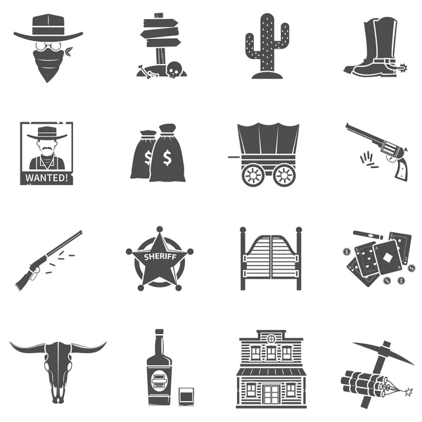 Cowboy Icons Set — Stock Vector