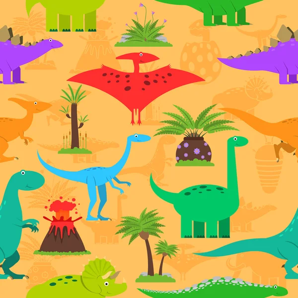 Динозаври безшовні візерунком — стоковий вектор