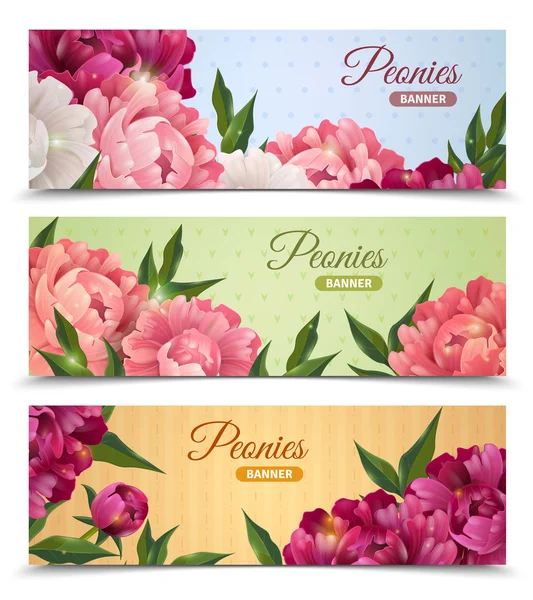 Flower Banners Set — Stock Vector