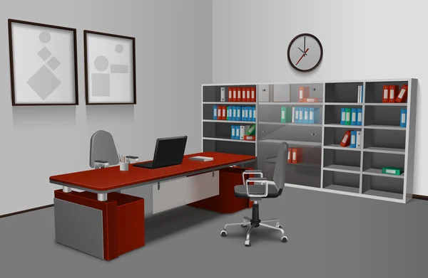 Interior realista de la oficina — Vector de stock