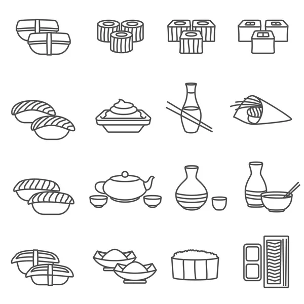 Set de línea de sushi — Archivo Imágenes Vectoriales