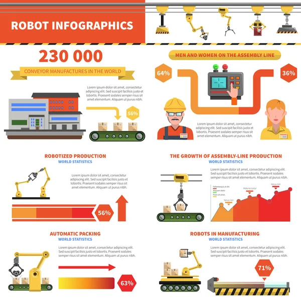 Robot Infographics Set — Stock vektor