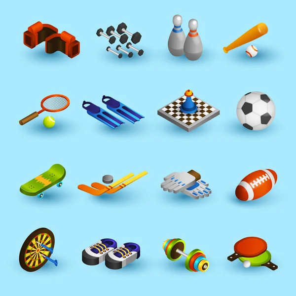 Sport equipment icons set — Stock Vector