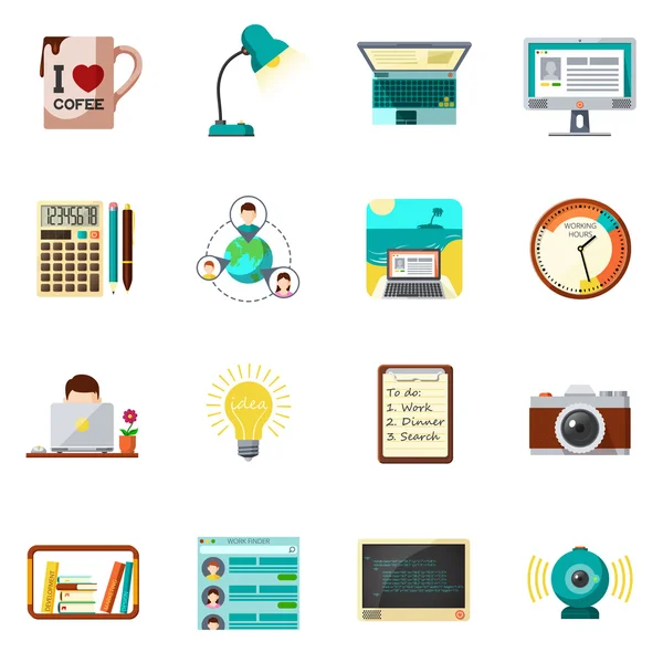 Freelnce iconos plana — Vector de stock