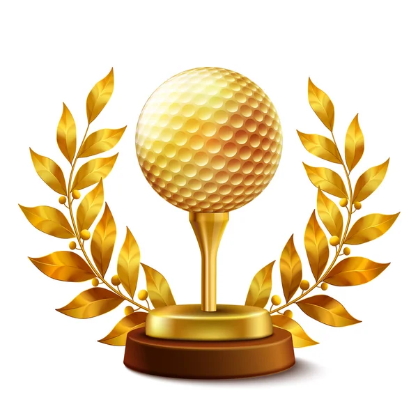 Prêmio de golfe dourado — Vetor de Stock