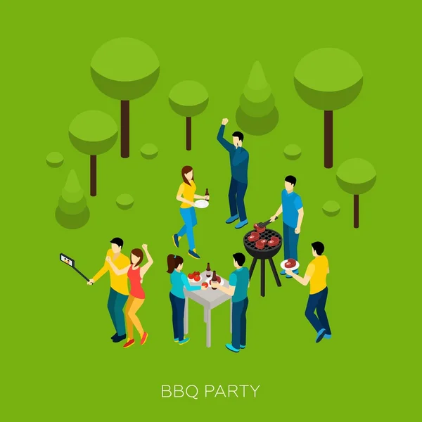 Amigos bbq partido — Archivo Imágenes Vectoriales