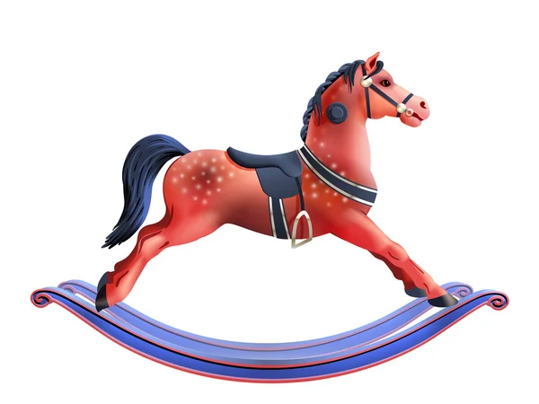 Cavalo de baloiço realista —  Vetores de Stock
