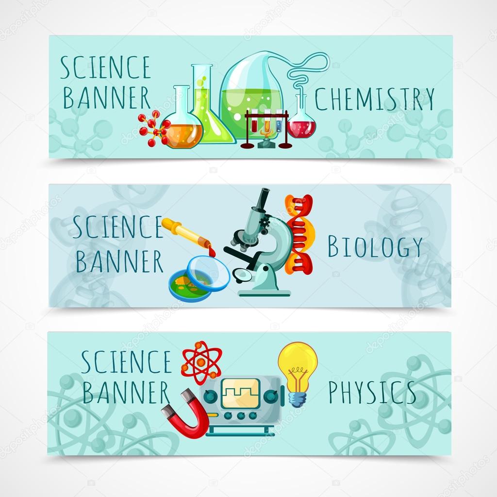 Science banner, typography and background Stock Vector