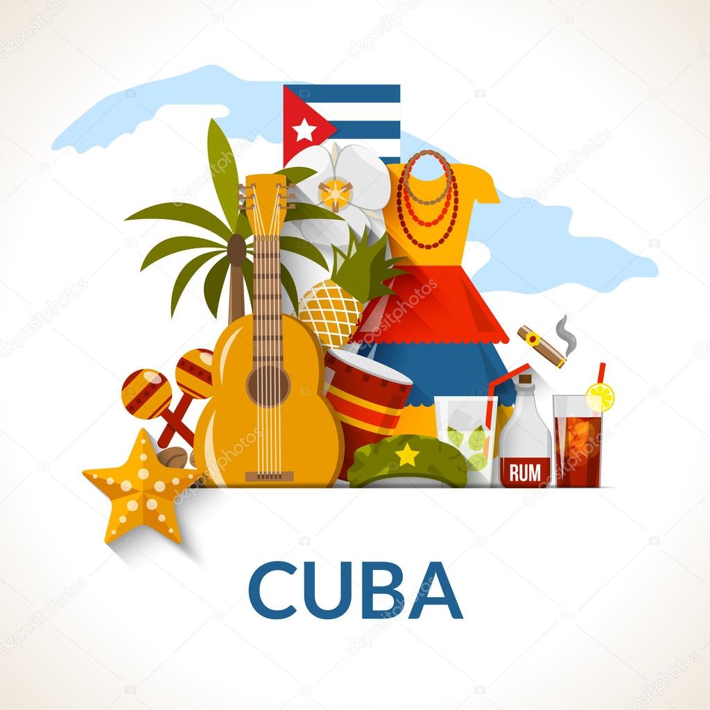 Cuban National Symbols Composition Poster Print