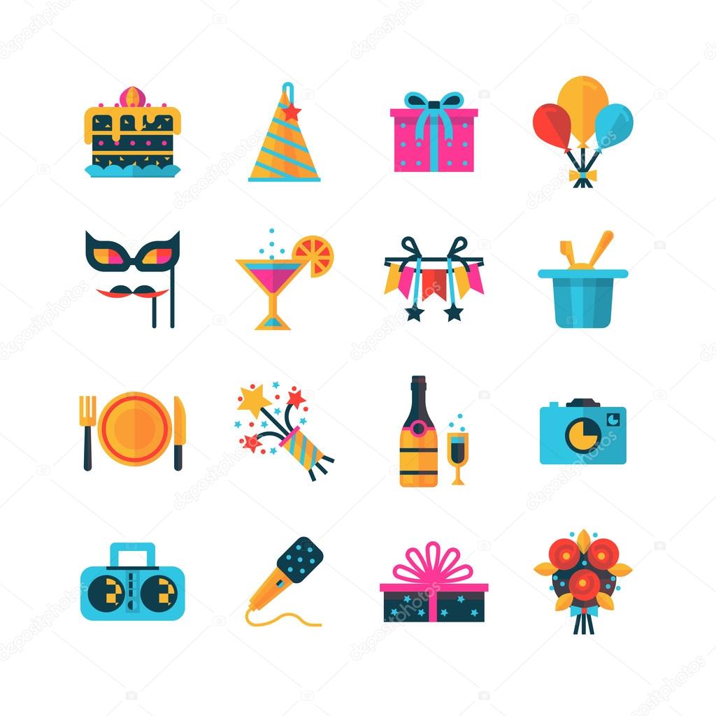 Party Color Icons Set
