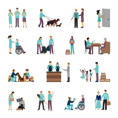 Volunteers people set