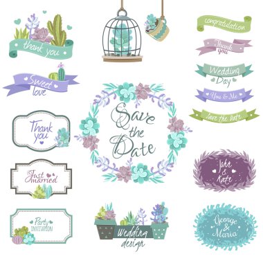 Cactus Design Elements set