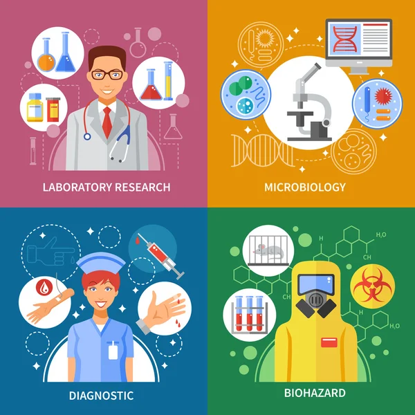 Microbiology Test Concept — Stok Vektör